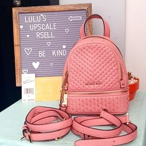 GORGEOUS XS PINK/GOLD STUD BACKPACK IN EUC!!!